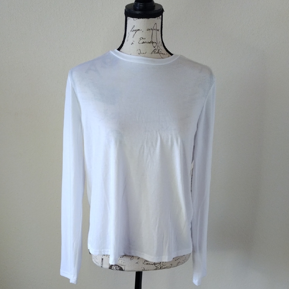 Women's White Long Sleeve Tee